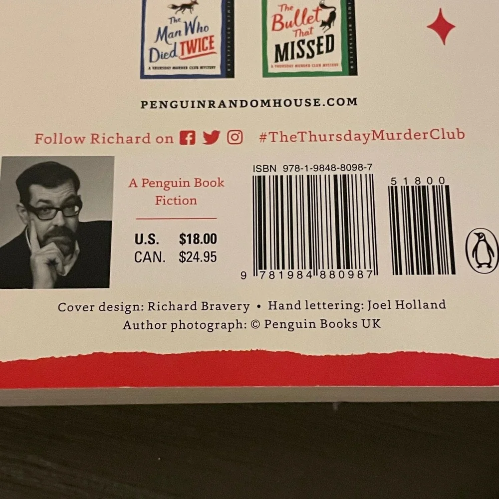 Richard Osman The Thursday Murder Club Novel New York Times Bestseller Paperback
